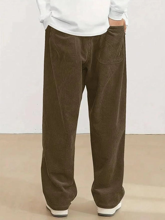 Men's Corduroy Wide Leg Pants | Relaxed Fit Casual Trousers | Streetwear Bottoms