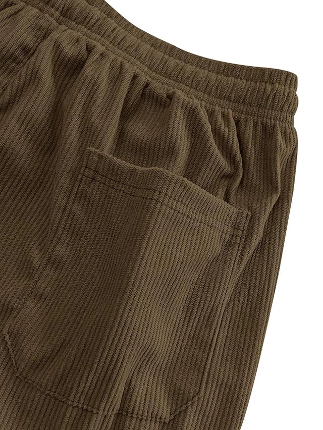 Men's Corduroy Wide Leg Pants | Relaxed Fit Casual Trousers | Streetwear Bottoms