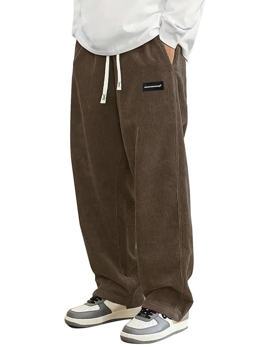 Men's Corduroy Wide Leg Pants | Relaxed Fit Casual Trousers | Streetwear Bottoms