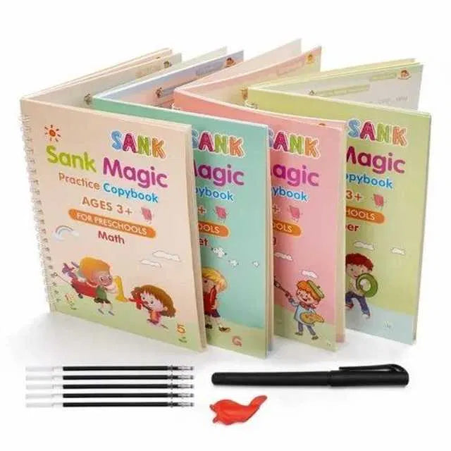Magic Practice Copybook Set | Reusable Handwriting Books with Pen & Refills for Kids