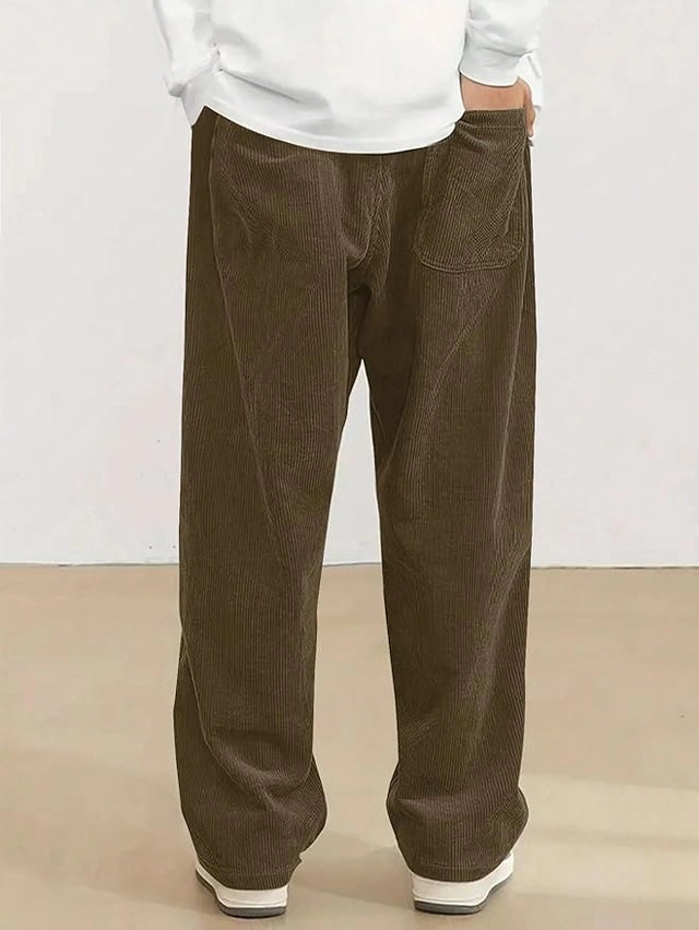 Men's Corduroy Wide Leg Pants | Relaxed Fit Casual Trousers | Streetwear Bottoms