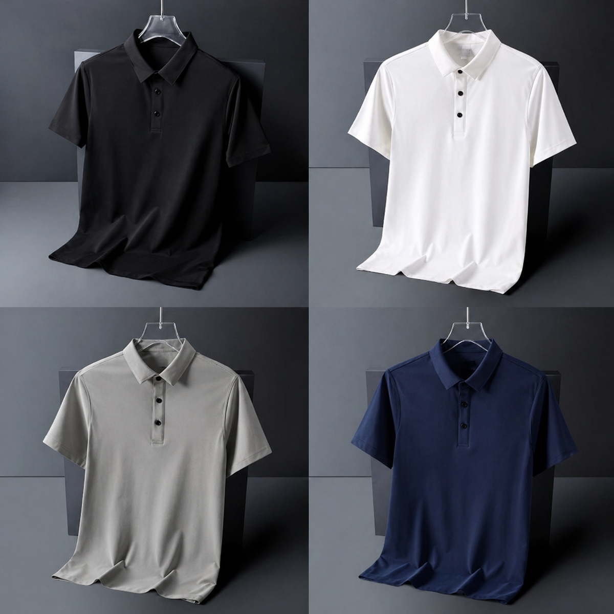 Men's Polo T-Shirts (Pack of 4) | Cotton Blend Casual Polo Tees | Assorted Colors